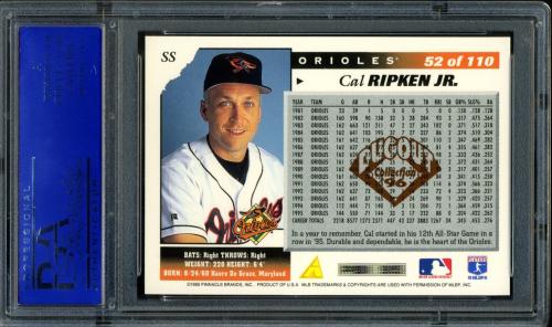1996 Score Dugout Collection #A52 Cal Ripken PSA 10 #11786260 - Back