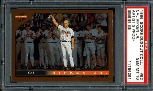 1996 Score Dugout Collection Artist's Proofs #A52 Cal Ripken PSA 10 #11786261