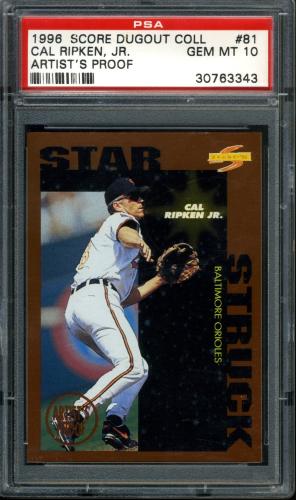 1996 Score Dugout Collection Artist's Proofs #B81 Cal Ripken SS PSA 10 #30763343