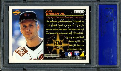 1996 Score Dugout Collection #B81 Cal Ripken SS PSA 10 #81400194 - Back
