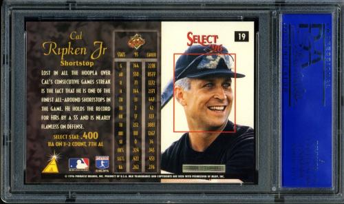 1996 Select #019 Cal Ripken PSA 10 #11786264 - Back