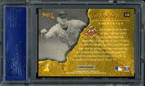 1996 Select #153 Cal Ripken LUL PSA 10 #15707967 - Back