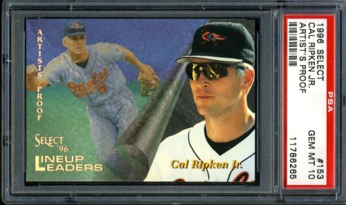 1996 Select Artist's Proofs #153 Cal Ripken LUL PSA 10 #11786265