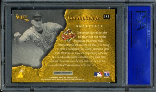 1996 Select Artist's Proofs #153 Cal Ripken LUL PSA 10 #11786265 - Back