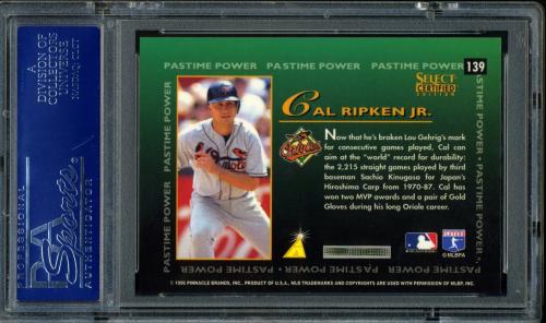 1996 Select Certified #139 Cal Ripken PP PSA 10 #15894330 - Back