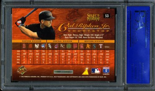 1996 Select Certified Certified Red #053 Cal Ripken PSA 9 #11786271 - Back