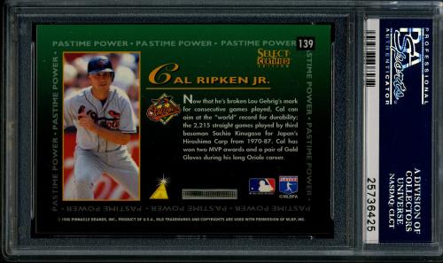 1996 Select Certified Certified Red #139 Cal Ripken PP PSA 10 #25736425 - Back