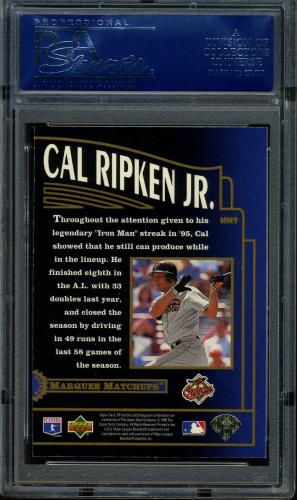 1996 SP Marquee Matchups #MM9 Cal Ripken PSA 10 #16134942 - Back