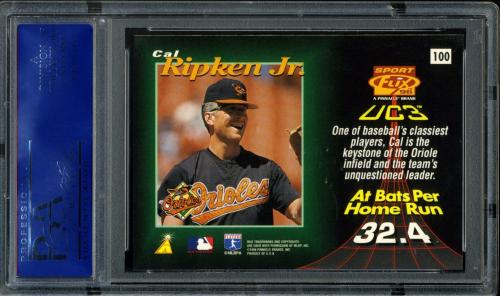 1996 Sportflix #100 Cal Ripken UC3 PSA 10 #14479489 - Back