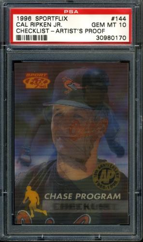 1996 Sportflix Artist's Proofs #144 Cal Ripken CL PSA 10 #30980170