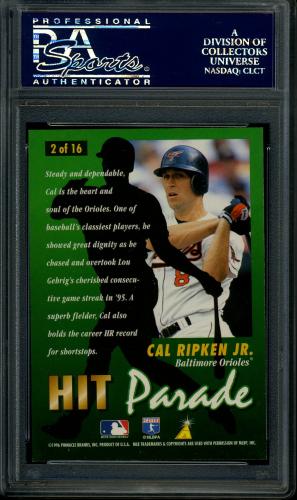 1996 Sportflix Hit Parade #2 Cal Ripken PSA 10 #24548322 - Back