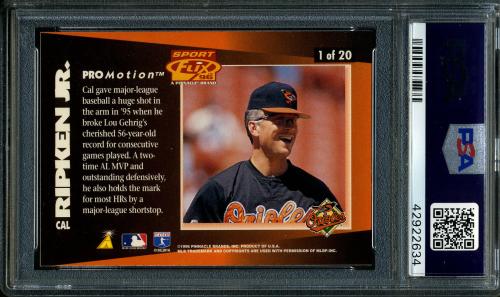 1996 Sportflix ProMotion #1 Cal Ripken PSA 10 #42922634 - Back
