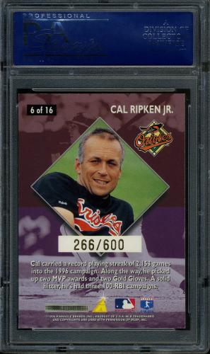 1996 Summit Big Bang Mirage #6 Cal Ripken PSA 10 #17202342 - Back