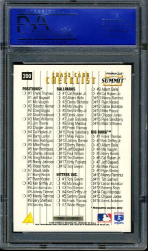 1996 Summit Foil #200 Cal Ripken CL PSA 10 #11786290 - Back