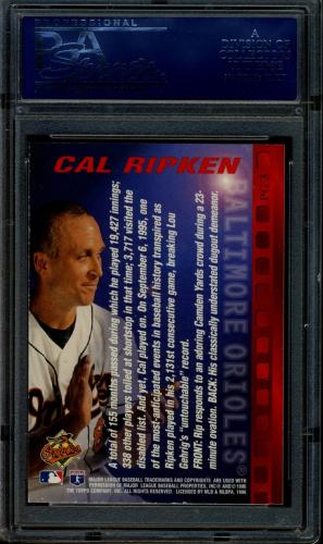1996 Topps Gallery Photo Gallery #PG3 Cal Ripken PSA 9 #20708334 - Back