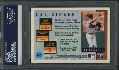 1996 Topps Master of the Game 9 Cal Ripken - Back