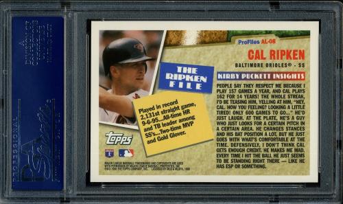 1996 Topps Profiles #AL8 Cal Ripken PSA 10 #17667548 - Back