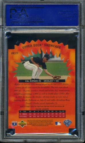 1996 Upper Deck Hot Commodities #HC15 Cal Ripken PSA 10 #15484974 - Back
