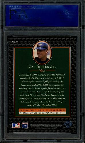 1996 Upper Deck Ripken Collection #03 Cal Ripken COLC PSA 10 #14733985 - Back