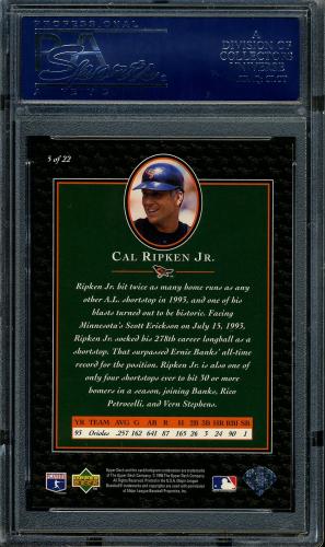1996 Upper Deck Ripken Collection #05 Cal Ripken UD PSA 10 #19496841 - Back