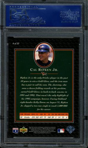 1996 Upper Deck Ripken Collection #06 Cal Ripken UD PSA 10 #16423653 - Back
