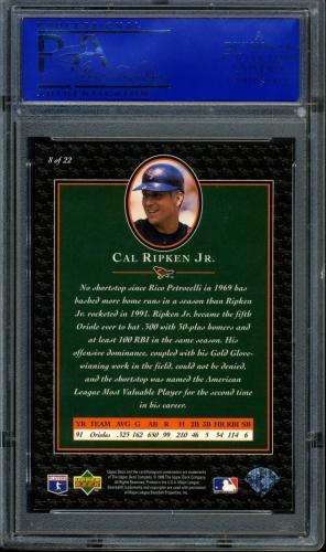 1996 Upper Deck Ripken Collection #08 Cal Ripken UD PSA 9 #11786318 - Back