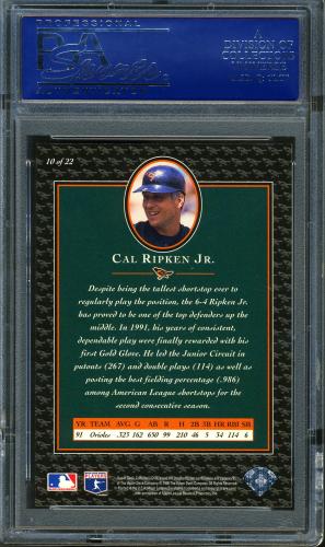 1996 Upper Deck Ripken Collection #10 Cal Ripken COLC PSA 10 #15707857 - Back