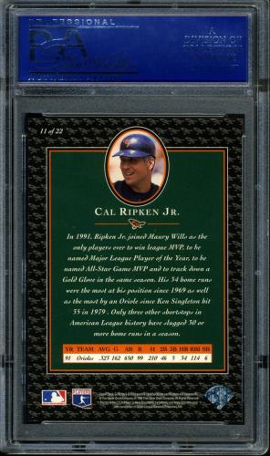 1996 Upper Deck Ripken Collection #11 Cal Ripken COLC PSA 10 #15629994 - Back