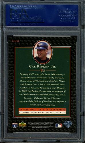 1996 Upper Deck Ripken Collection #14 Cal Ripken UD PSA 10 #16360061 - Back