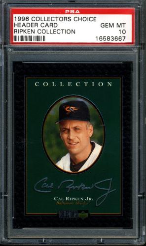 1996 Upper Deck Ripken Collection Cal Ripken Header CC PSA 10 #16583667