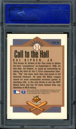 1996 Ultra Call to the Hall #7 Cal Ripken PSA 9 #12441338 - Back