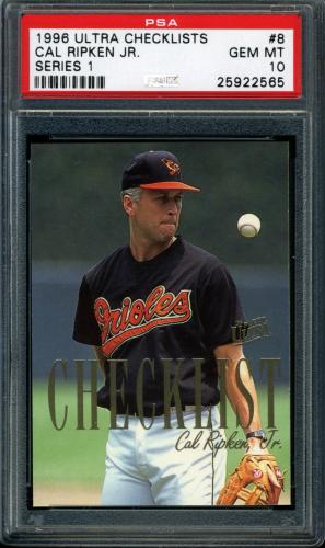 1996 Ultra Checklists #A8 Cal Ripken PSA 10 #25922565