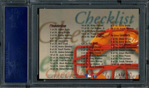 1996 Ultra Checklists #B9 Cal Ripken PSA 10 #19431202 - Back