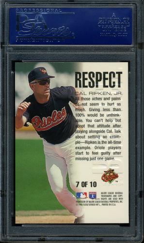1996 Ultra Respect #7 Cal Ripken PSA 10 #18310163 - Back