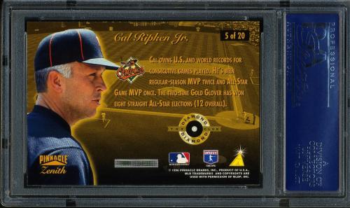 1996 Zenith Diamond Club #5 Cal Ripken PSA 10 #17250985 - Back
