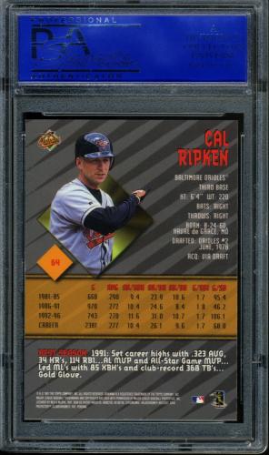 1997 Bowman's Best #64 Cal Ripken PSA 10 #11786327 - Back