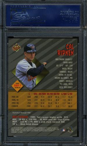 1997 Bowman's Best Preview Atomic Refractor #BBP7 Cal Ripken PSA 10 #16839810 - Back