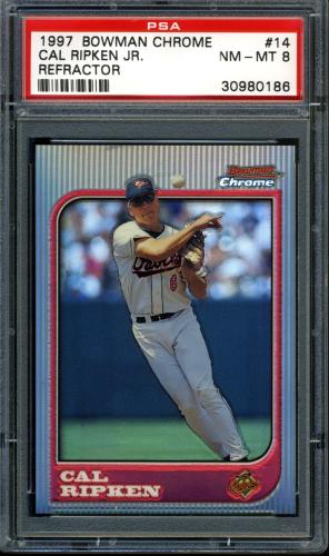1997 Bowman Chrome Refractors #14 Cal Ripken PSA 8 #30980186