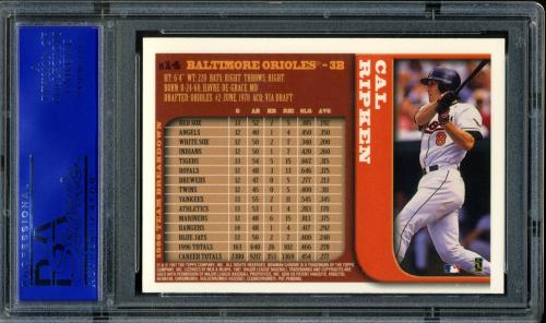 1997 Bowman Chrome Refractors #14 Cal Ripken PSA 8 #30980186 - Back