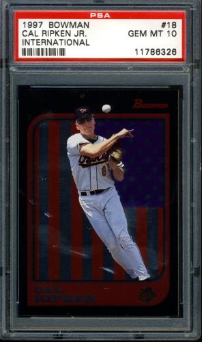 1997 Bowman International #18 Cal Ripken PSA 10 #11786326