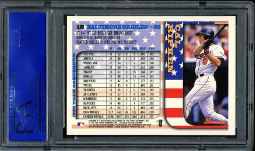 1997 Bowman International #18 Cal Ripken PSA 10 #11786326 - Back