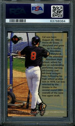 1997 Burger King Ripken #1 Cal Ripken Jr.-(Batting) PSA 10 #63768364 - Back