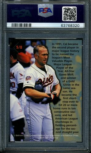 1997 Burger King Ripken #5 Cal Ripken Jr.-(After throwing the ball) PSA 10 #63768320 - Back