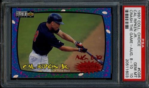 1997 Collector's Choice Crash the Game #CG6 C.Ripken Aug 8-10 W PSA 10 #20511603