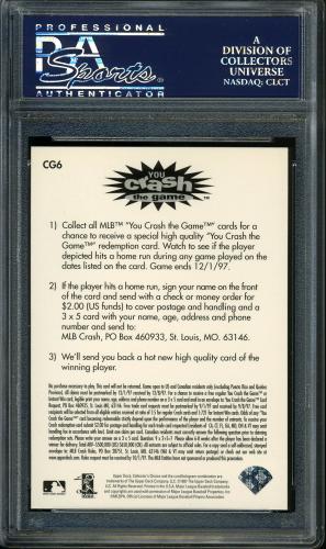 1997 Collector's Choice Crash the Game #CG6 C.Ripken Sept 11-14 L PSA 10 #16091968 - Back