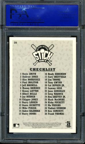 1997 Collector's Choice Stick'Ums #20 Cal Ripken PSA 10 #11786337 - Back
