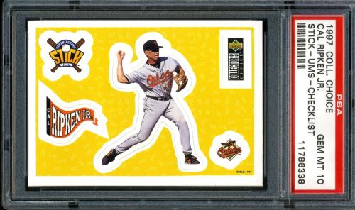 1997 Collector's Choice Stick'Ums Retail Cal Ripken Jr. PSA 10 #11786338