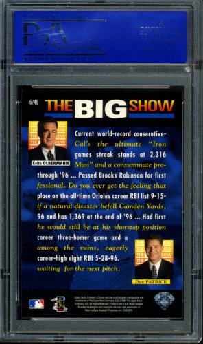 1997 Collector's Choice The Big Show #5 Cal Ripken PSA 10 #11786340 - Back