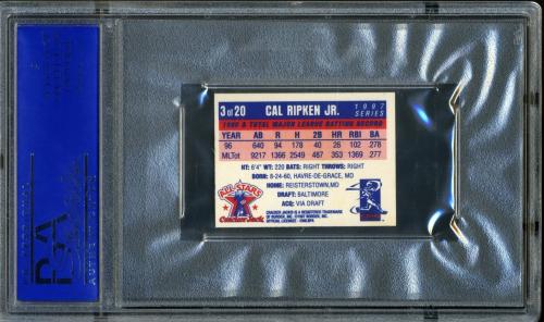 1997 Cracker Jack #3 Cal Ripken PSA 9 #11786341 - Back