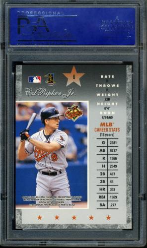 1997 Donruss Elite #6 Cal Ripken PSA 10 #31505727 - Back